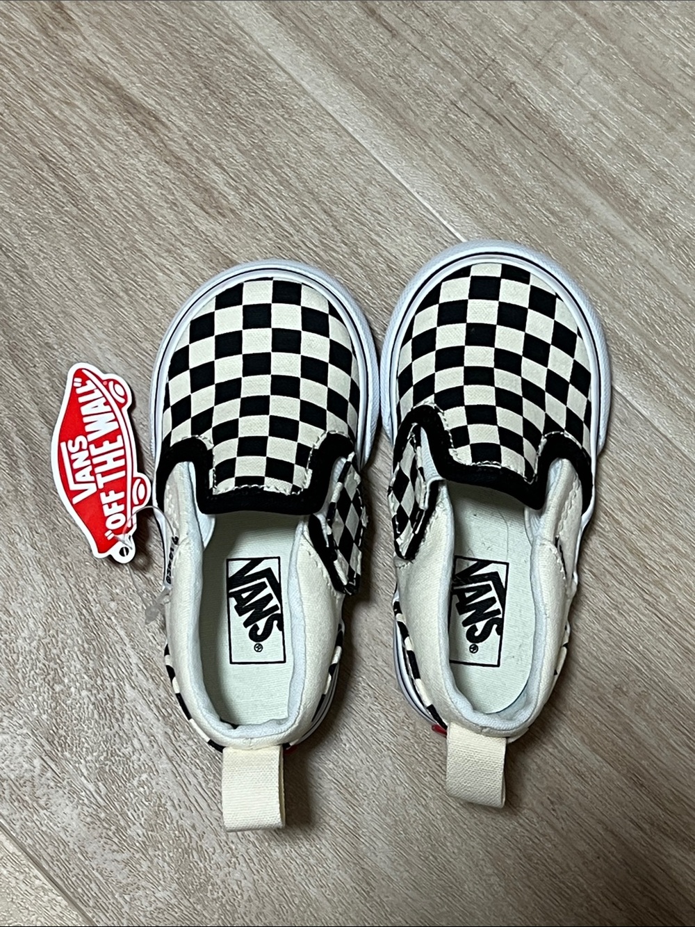 Vans Kids Checkerboard Slip-On Sneakers - Black & White
